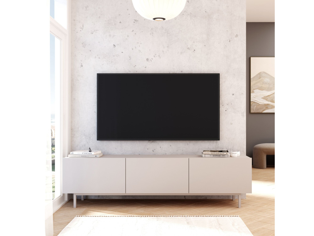 Meuble TV en bois " Coast " - 180 x 37 x 47 cm - Beige