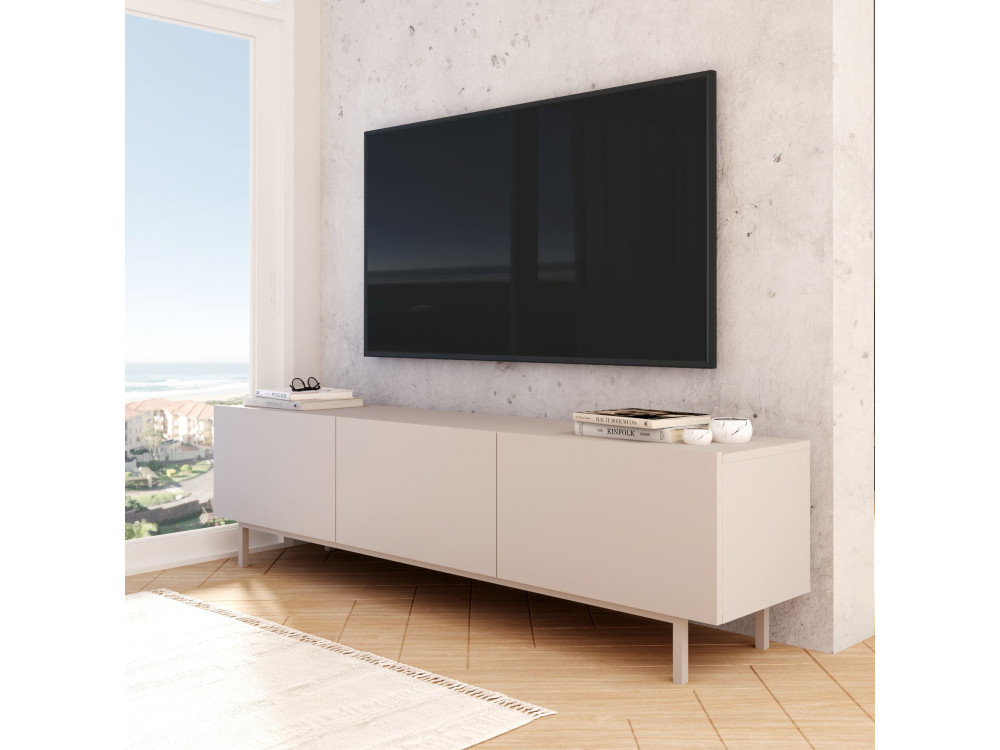 Meuble TV en bois " Coast " - 180 x 37 x 47 cm - Beige