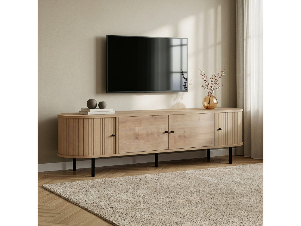 Meuble TV en bois "Gentle" - 180 x 40 x 47 cm - Beige