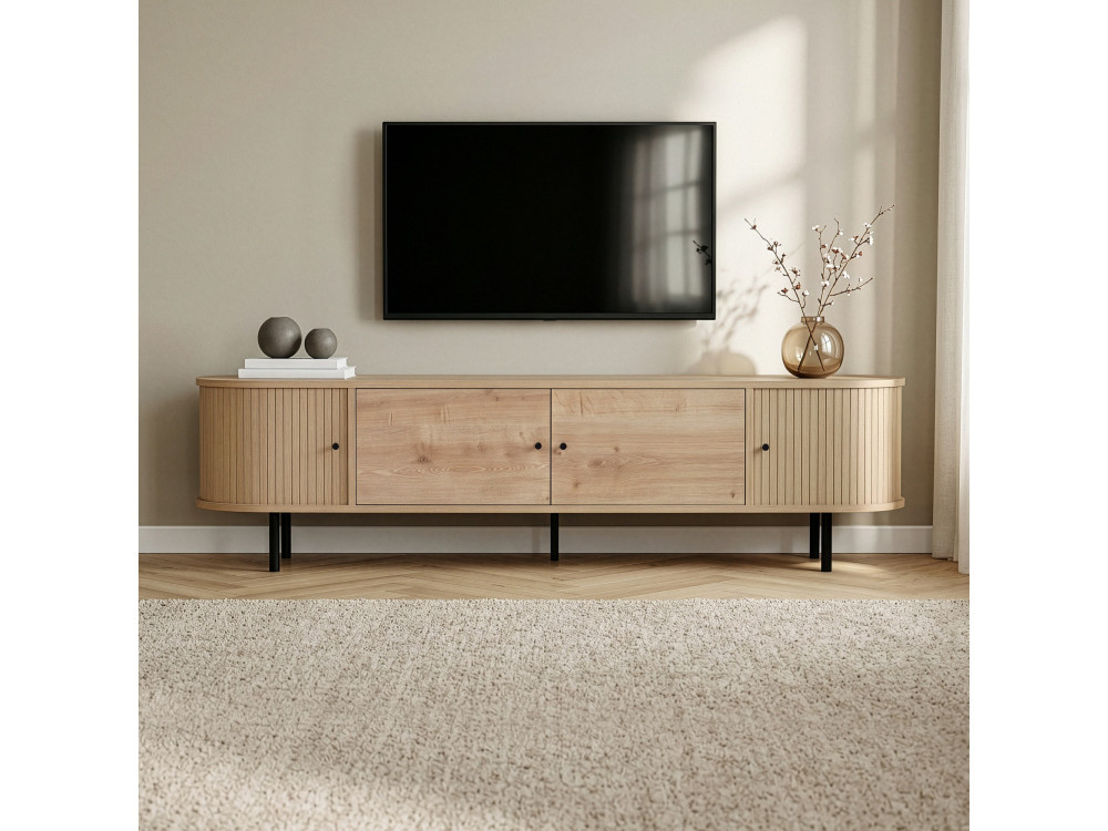Meuble TV en bois "Gentle" - 180 x 40 x 47 cm - Beige