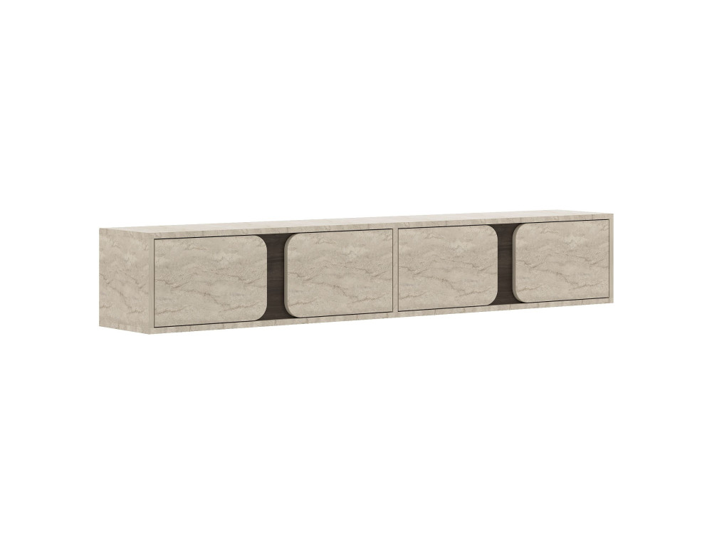 Meuble TV en bois "Helen" - 180 x 30 x 30 cm - Travertin