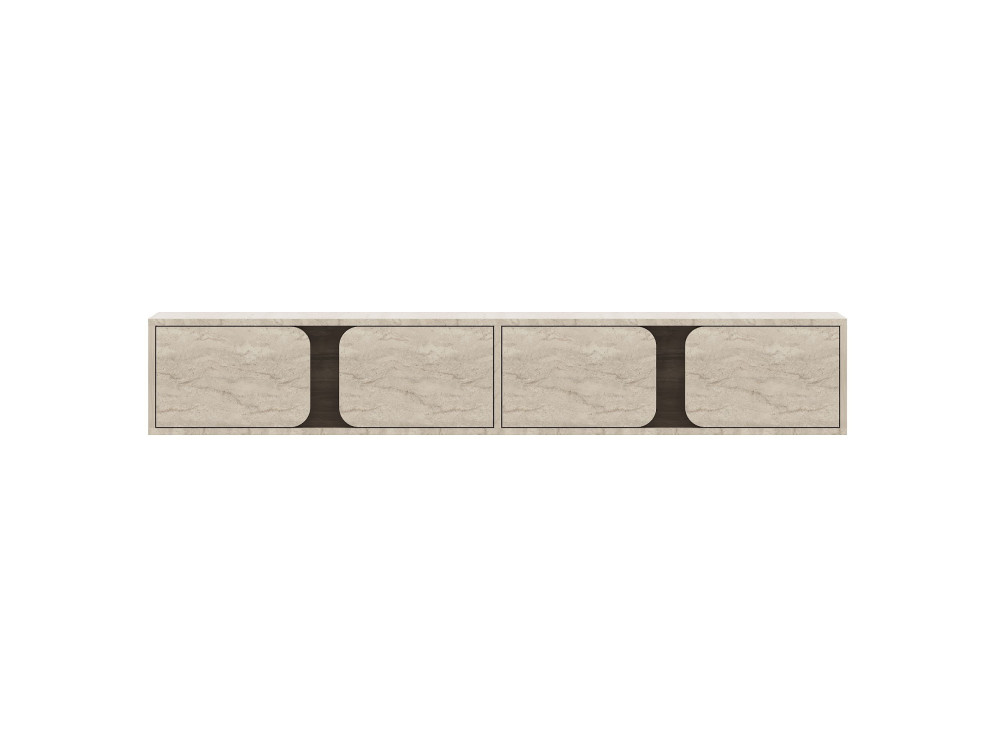 Meuble TV en bois "Helen" - 180 x 30 x 30 cm - Travertin