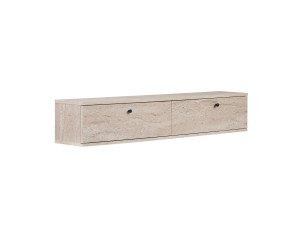Meuble TV en bois " Ligne 140 " - 140 x 25 x 25 cm - Travertin
