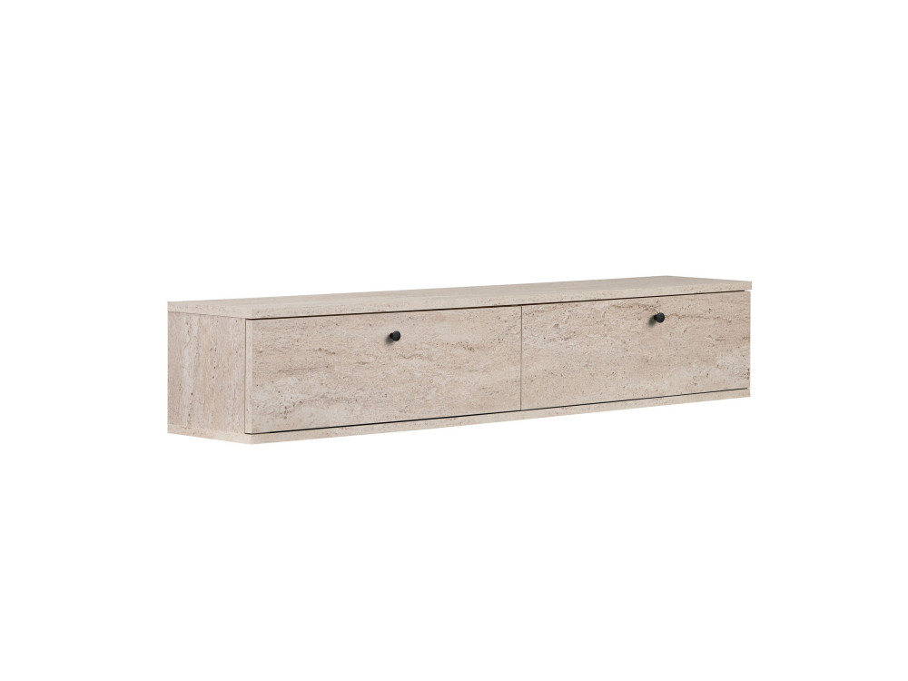 Meuble TV en bois " Ligne 140 " - 140 x 25 x 25 cm - Travertin