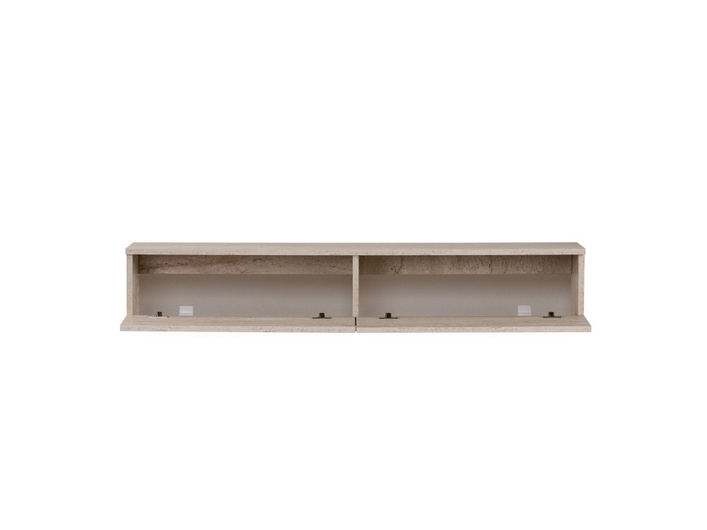 Meuble TV en bois " Ligne 140 " - 140 x 25 x 25 cm - Travertin