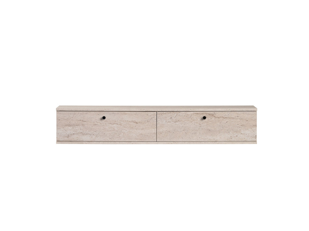 Meuble TV en bois " Ligne 140 " - 140 x 25 x 25 cm - Travertin