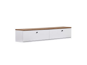 Meuble TV en bois "Ligne 140" - 140 x 25 x 25 cm - Blanc