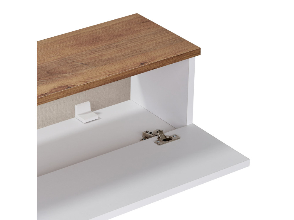 Meuble TV en bois "Ligne 140" - 140 x 25 x 25 cm - Blanc