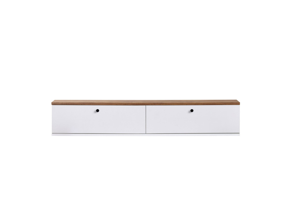Meuble TV en bois "Ligne 140" - 140 x 25 x 25 cm - Blanc