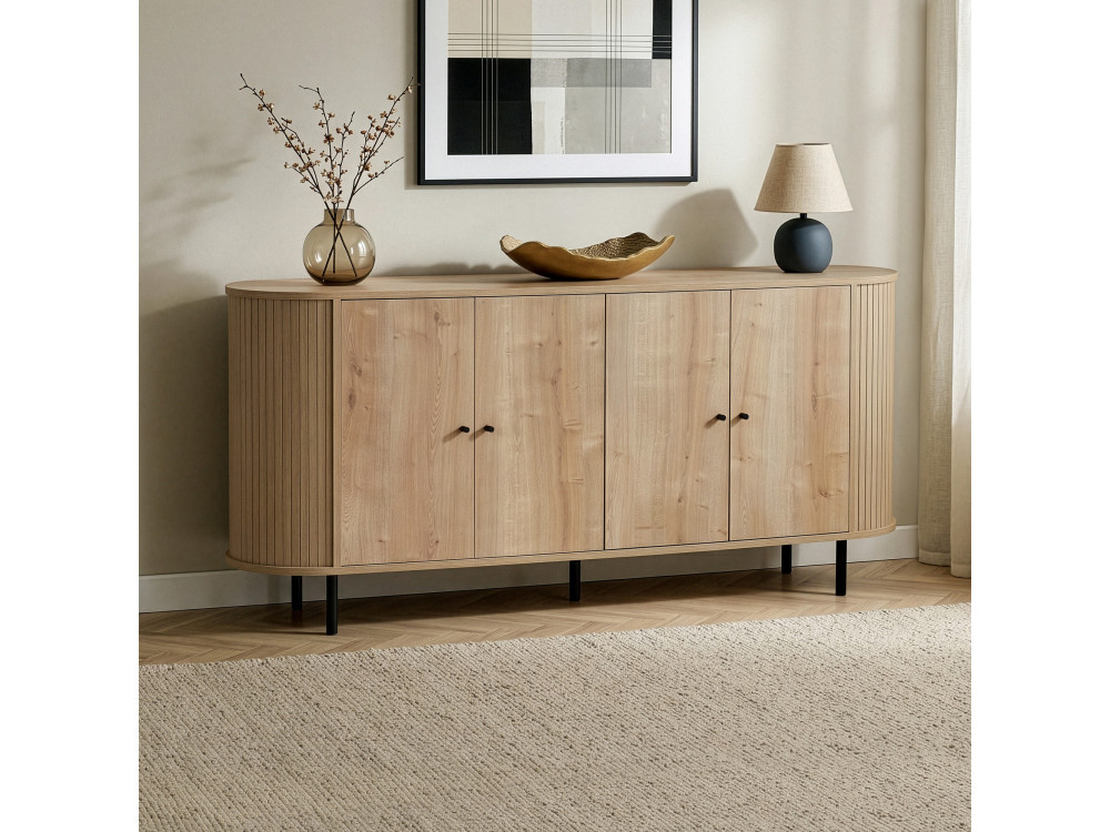 Console en bois "Noble" - 180 x 40 x 80 cm - Beige