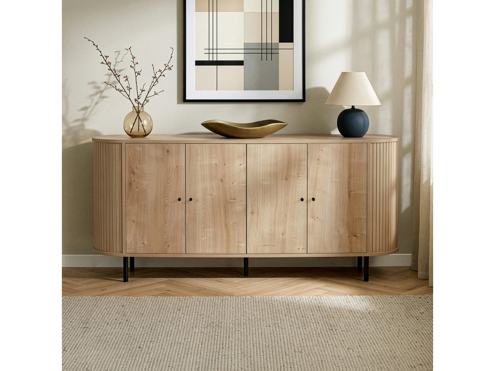 Console en bois "Noble" - 180 x 40 x 80 cm - Beige