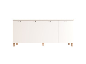 Console en bois "Nord" - 180 x 42 x 80 cm - Blanc