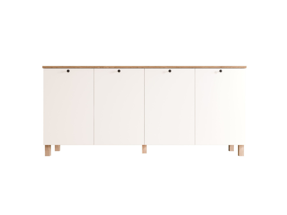 Console en bois "Nord" - 180 x 42 x 80 cm - Blanc