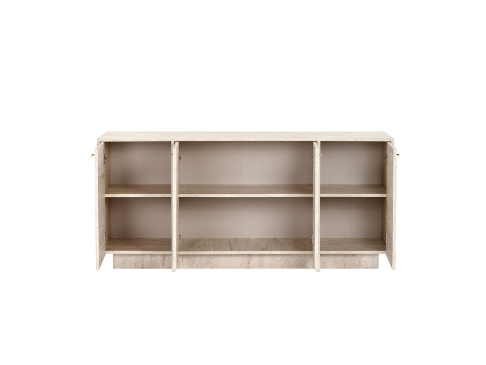 Console en bois "Varen" - 180 x 45 x 82 cm - Travertin