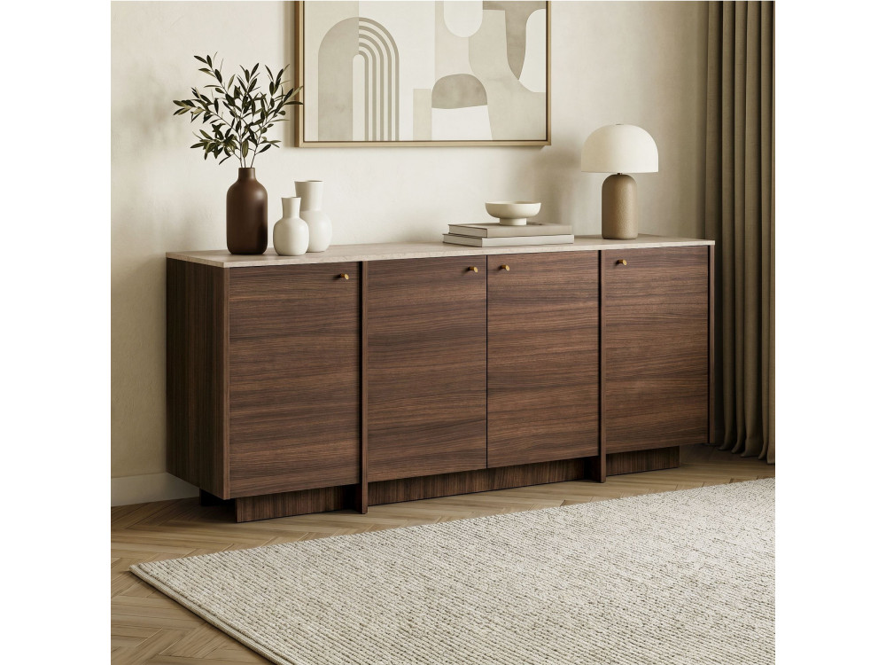 Console en bois "Varen" - 180 x 45 x 82 cm - Marron