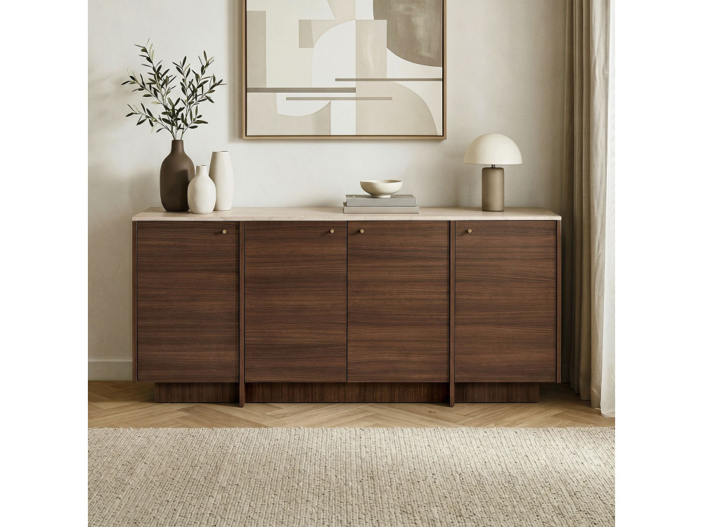 Console en bois "Varen" - 180 x 45 x 82 cm - Marron