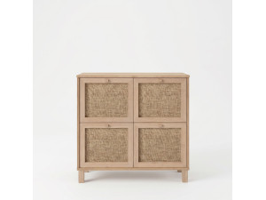 Meuble à chaussures en bois "Dune" - 90 x 35 x 85 cm - Chêne