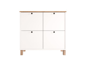 Meuble à chaussures en bois "Nord" - 90 x 35 x 85 cm - Blanc
