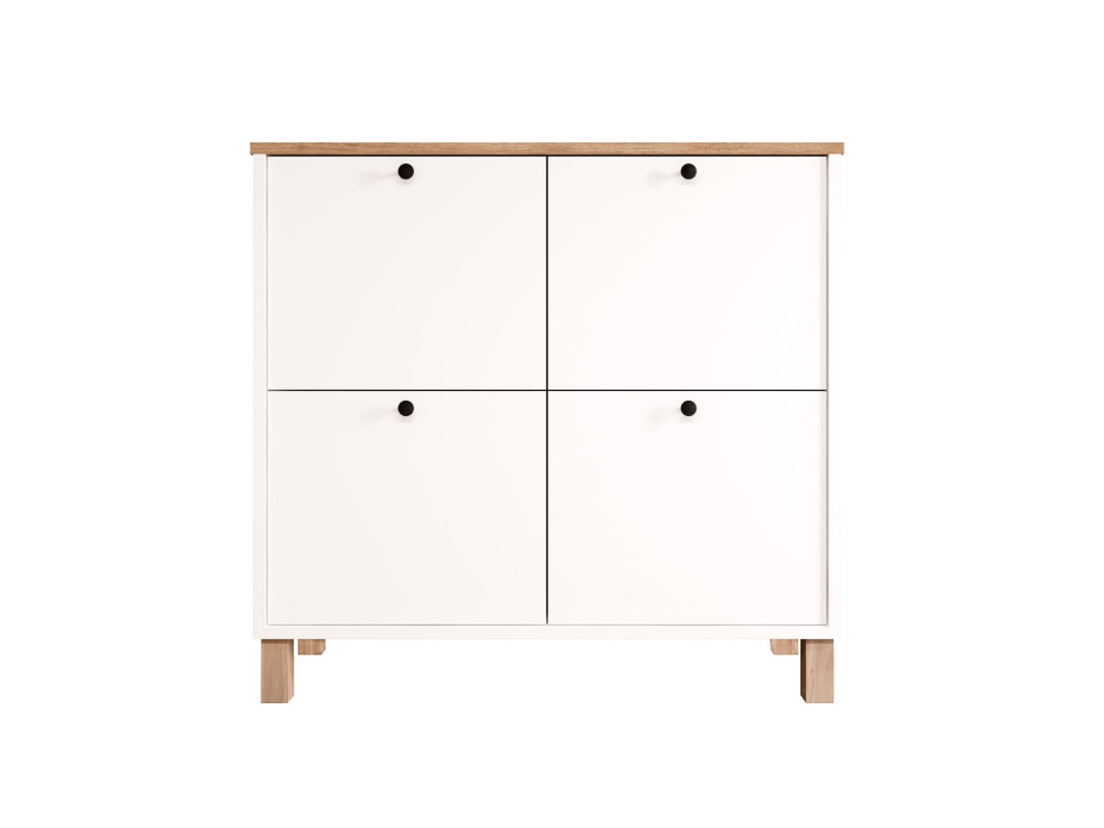 Meuble à chaussures en bois "Nord" - 90 x 35 x 85 cm - Blanc