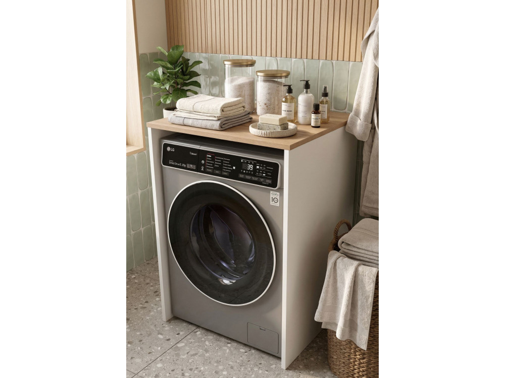 Meuble lave-linge en bois "Nord" - 66 x 60 x 92 cm - Blanc