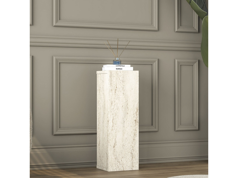 Table d'Appoint en bois " AD108 " - 20 x 18 x 60 cm - Travertin