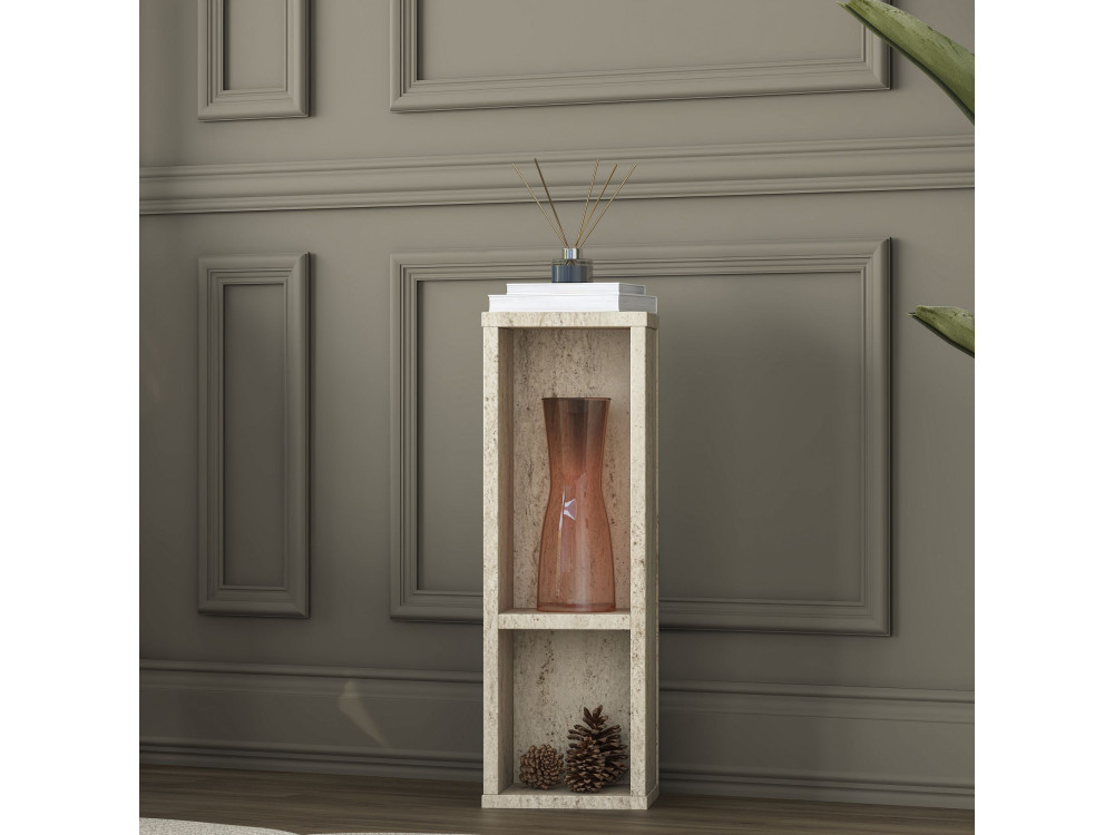 Table d'Appoint en bois " AD108 " - 20 x 18 x 60 cm - Travertin