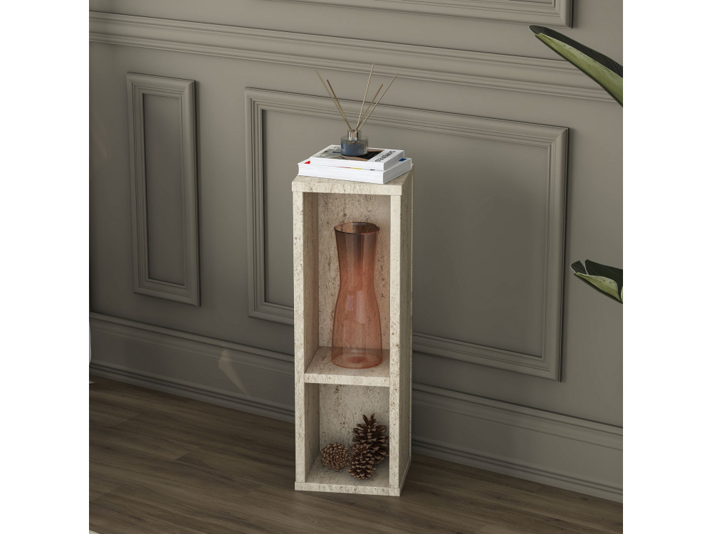 Table d'Appoint en bois " AD108 " - 20 x 18 x 60 cm - Travertin