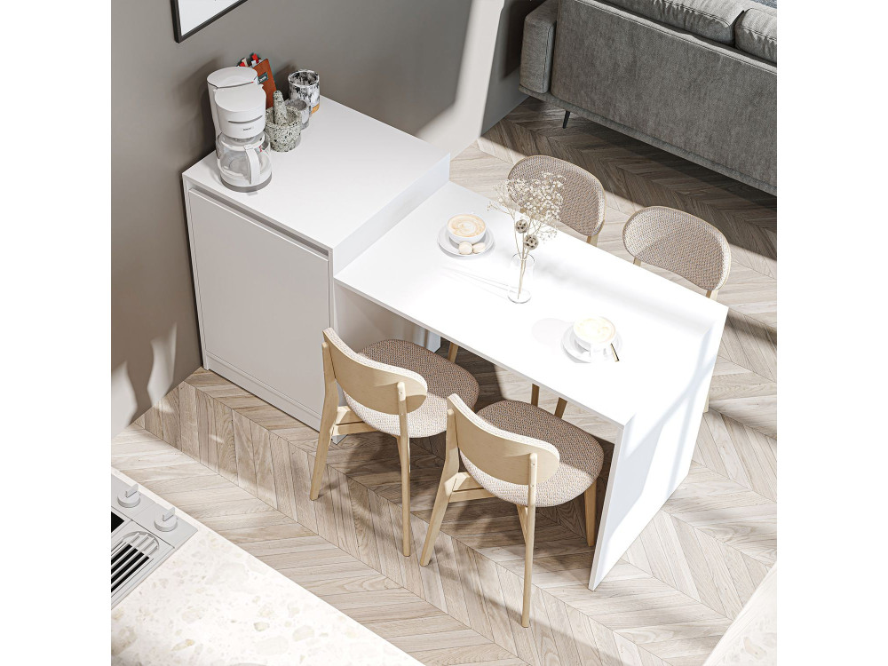 Table de cuisine en bois "2784" - 160 x 60 x 85 cm - Blanc