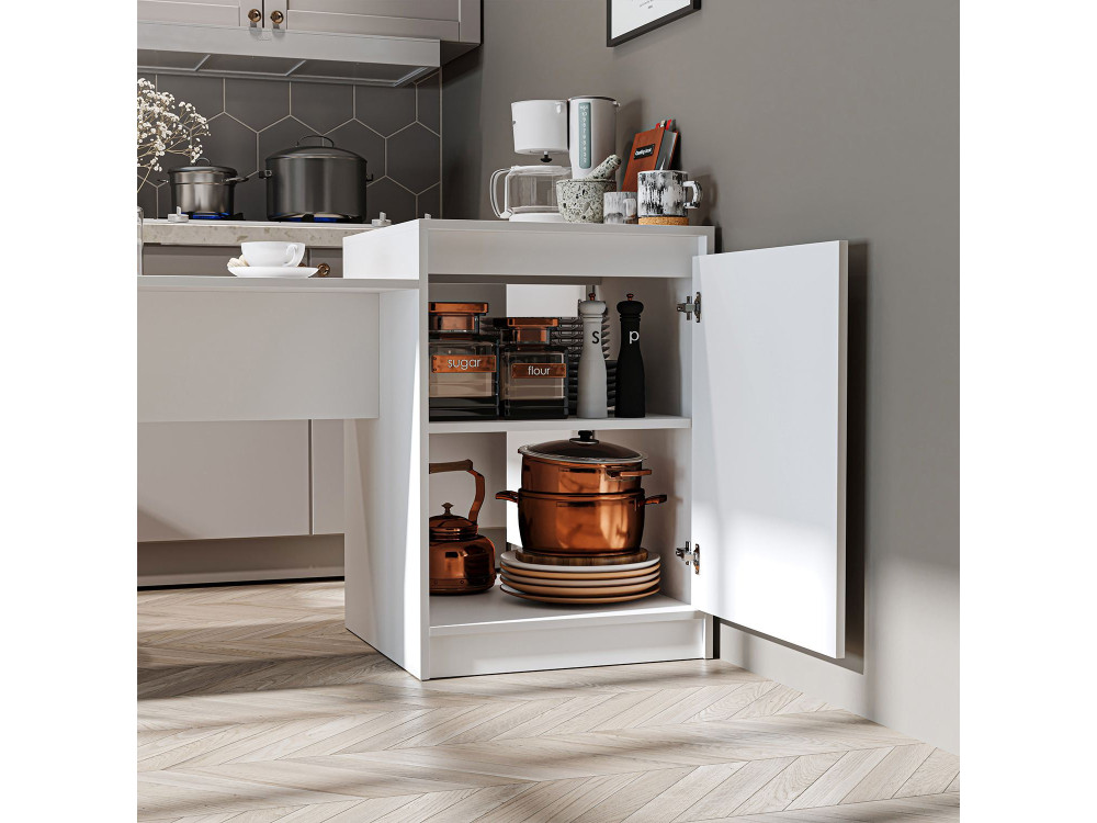 Table de cuisine en bois "2784" - 160 x 60 x 85 cm - Blanc
