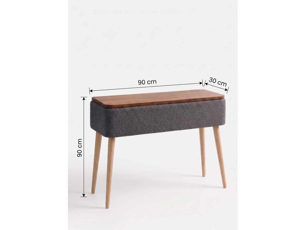 Buffet en bois "Sole" - 90 x 30 x 90 cm - Anthracite