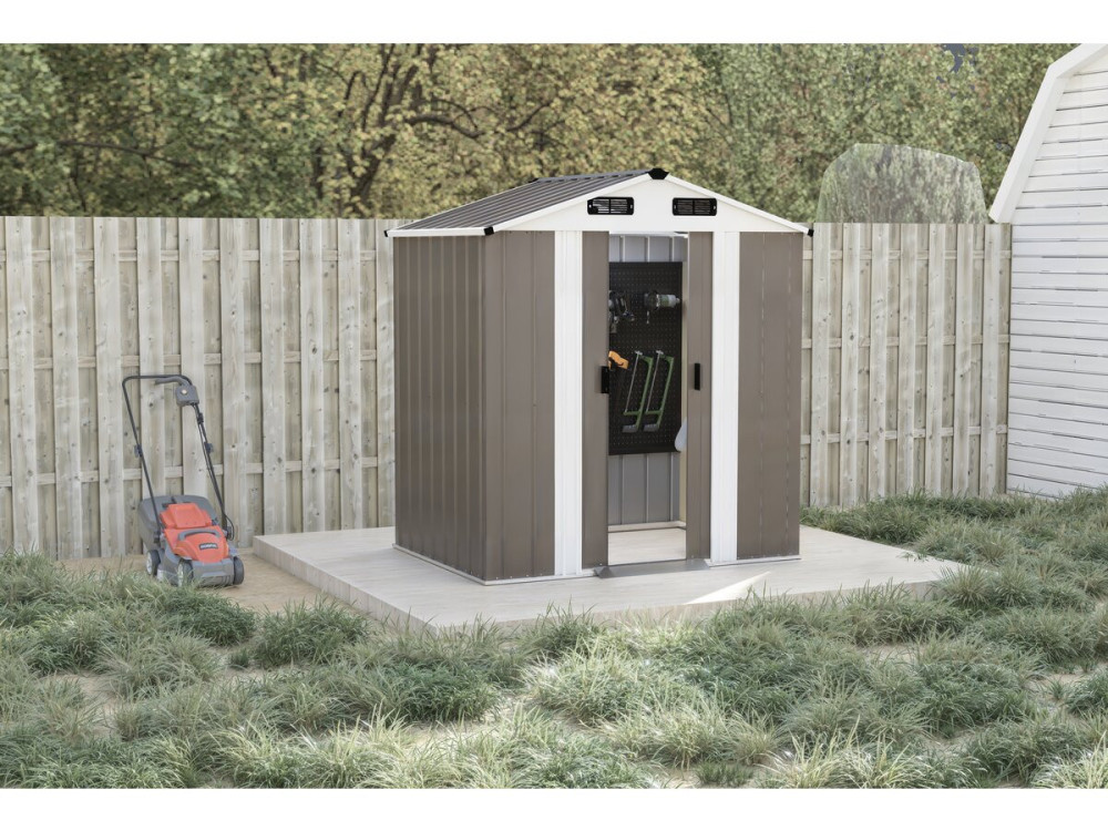 Abri de jardin métal "Dallas II" - 2,17 m² - Taupe
