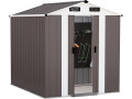 Abri de jardin métal "Dallas" - 4,12 m² - Taupe - Taupe