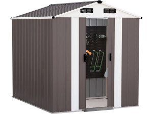 Abri de jardin métal "Dallas" - 4,12 m² - Taupe