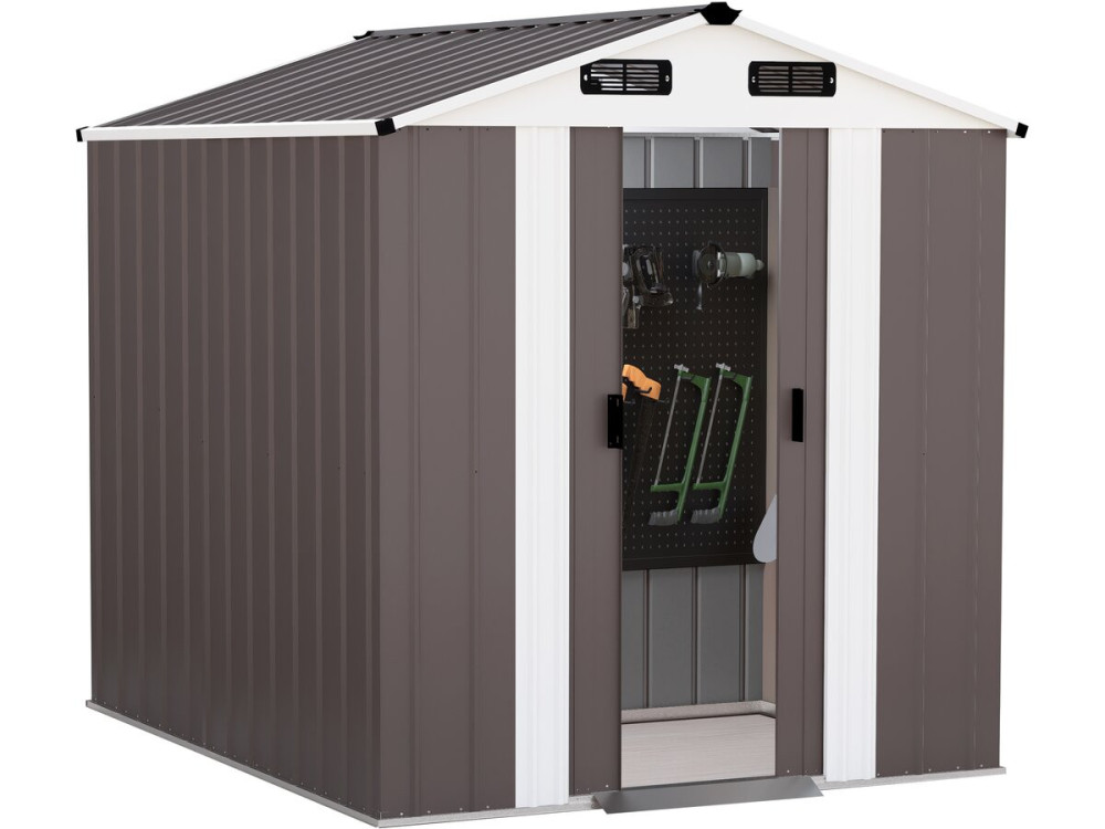 Abri de jardin métal "Dallas" - 4,12 m² - Taupe