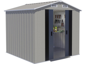 Abri de jardin en métal "Nebraska" - 4,12 m² - Gris