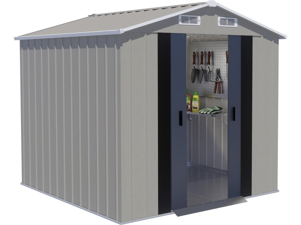 Abri de jardin en métal "Nebraska" - 4,12 m² - Gris