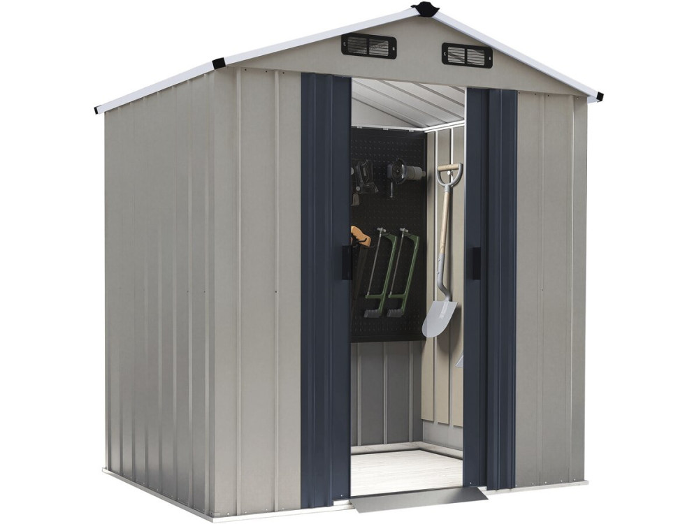 Abri de jardin en métal "Nebraska" - 2,17 m² - Gris