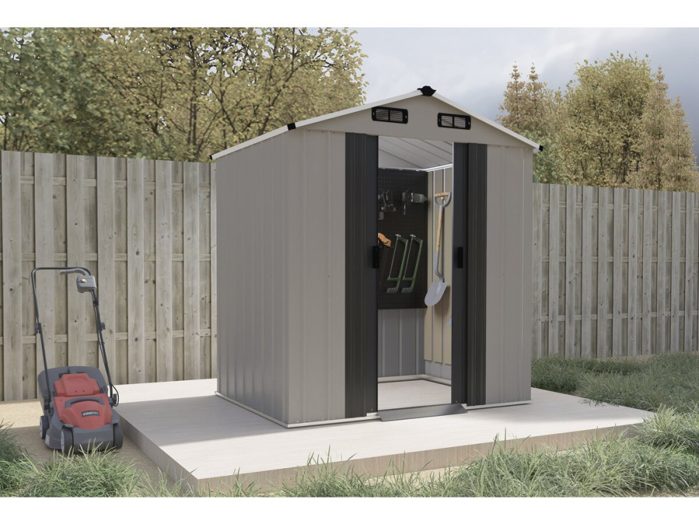 Abri de jardin en métal "Nebraska" - 2,17 m² - Gris