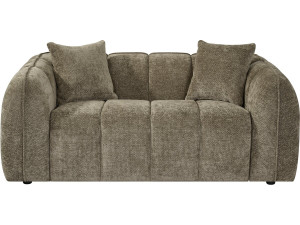 Canapé droit style bubble en tissu "Wagram" - 2 places - Marron