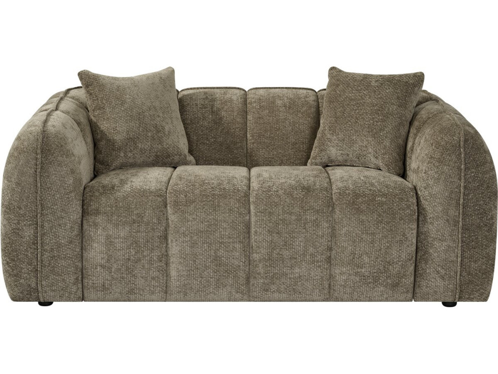 Canapé droit style bubble en tissu "Wagram" - 2 places - Marron
