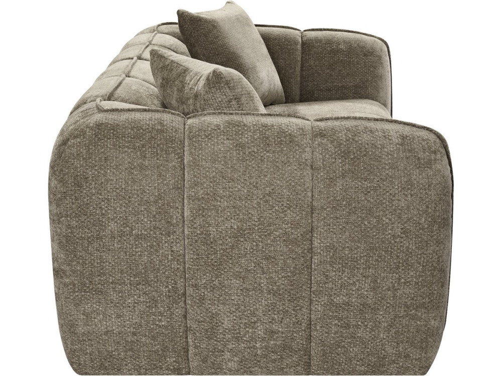 Canapé droit style bubble en tissu "Wagram" - 2 places - Marron