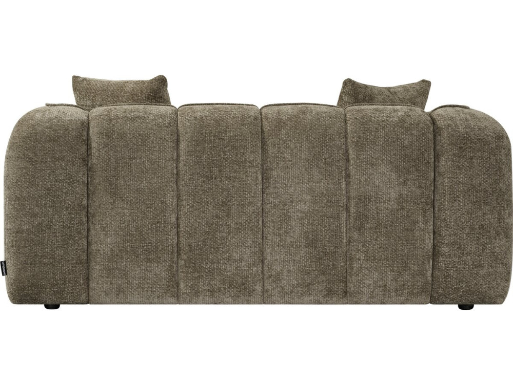 Canapé droit style bubble en tissu "Wagram" - 2 places - Marron