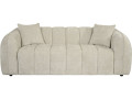 Canapé droit style bubble en tissu "Wagram" - 2 places - Marron - Beige