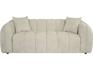 Canapé droit style bubble en tissu "Wagram" - 3 places - Beige