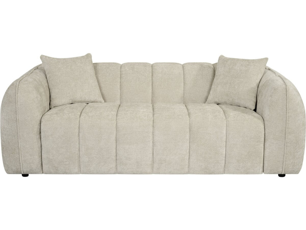Canapé droit style bubble en tissu "Wagram" - 3 places - Beige