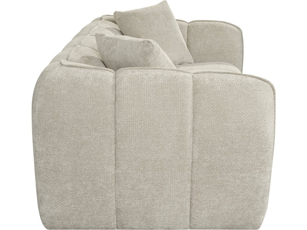 Canapé droit style bubble en tissu "Wagram" - 3 places - Beige