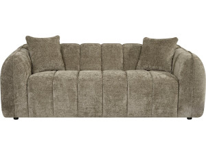 Canapé droit style bubble en tissu "Wagram" - 3 places - Marron