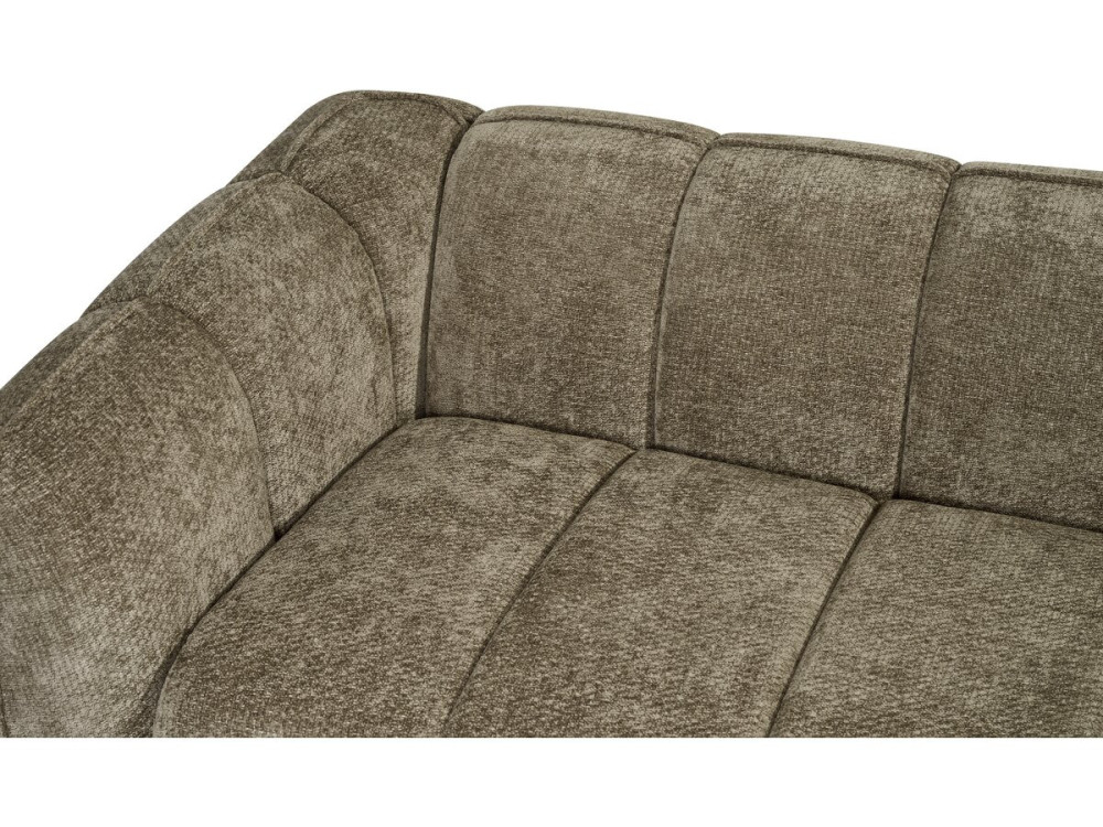 Canapé droit style bubble en tissu "Wagram" - 3 places - Marron