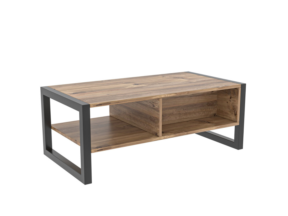 Table basse en bois "Haldizen" - 105 x 55 x 40 cm - Marron