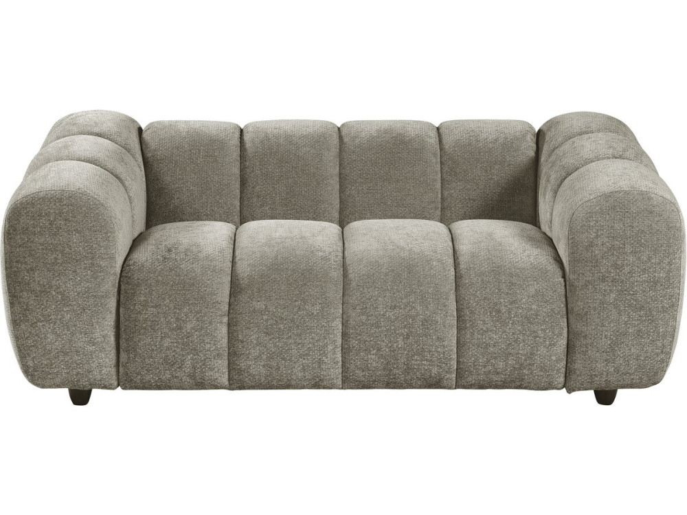 Canapé droit style bubble en tissu "Courcelles" - 2 places - Marron